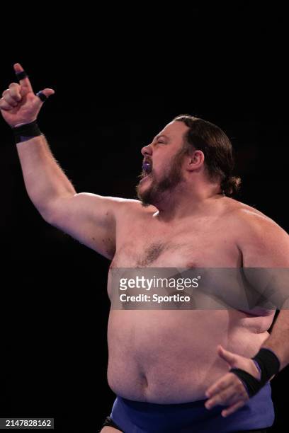 Jared Tadlock at the World Championship Sumo held at The Theater at Madison Square Garden on April 13, 2024 in New York, New York.