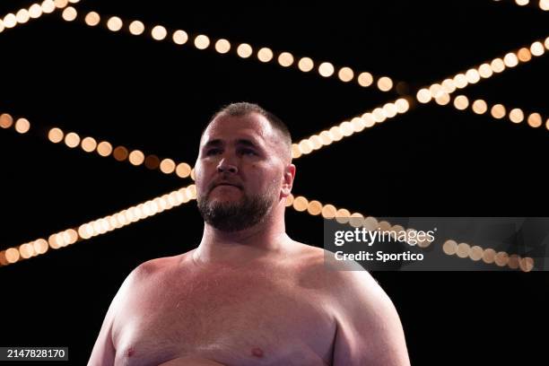 Soslan "Big Bear" Gaglov at the World Championship Sumo held at The Theater at Madison Square Garden on April 13, 2024 in New York, New York.