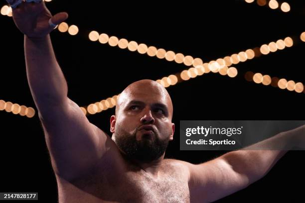 Oosuna "Sandstorm" Arashi at the World Championship Sumo held at The Theater at Madison Square Garden on April 13, 2024 in New York, New York.