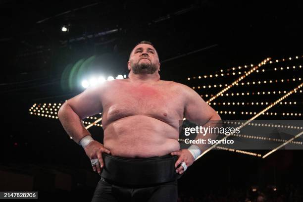 Soslan "Big Bear" Gaglov at the World Championship Sumo held at The Theater at Madison Square Garden on April 13, 2024 in New York, New York.