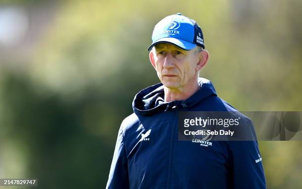 Dublin , Ireland - 15 April 2024; Head coach Leo Cullen during a Leinster Rugby squad training session at UCD in Dublin.