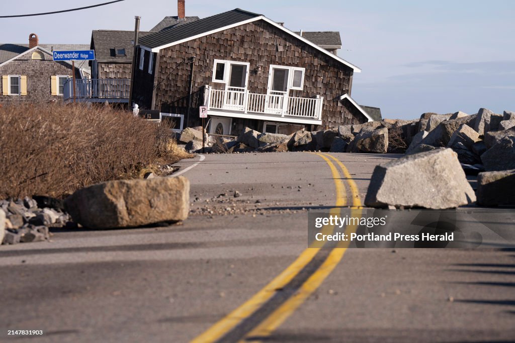 Coastal flooding aftermath in Biddeford and Wells