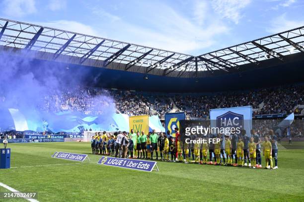Illustration during the Ligue 1 Uber Eats match between Le Havre and Nantes at Stade Oceane on April 14, 2024 in Le Havre, France.