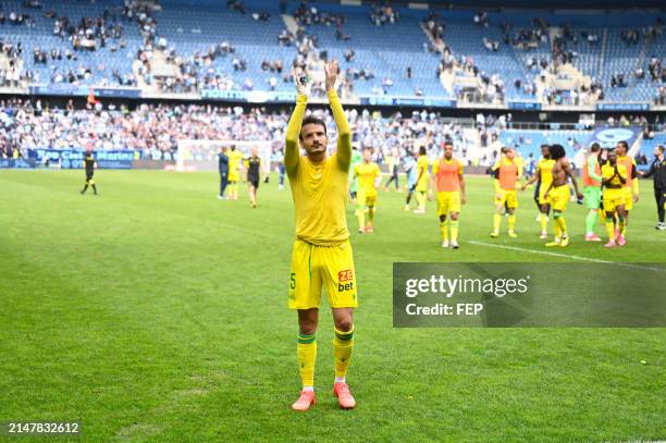 Pedro CHRIVELLA of Nantes during the Ligue 1 Uber Eats match between Le Havre and Nantes at Stade Oceane on April 14, 2024 in Le Havre, France.