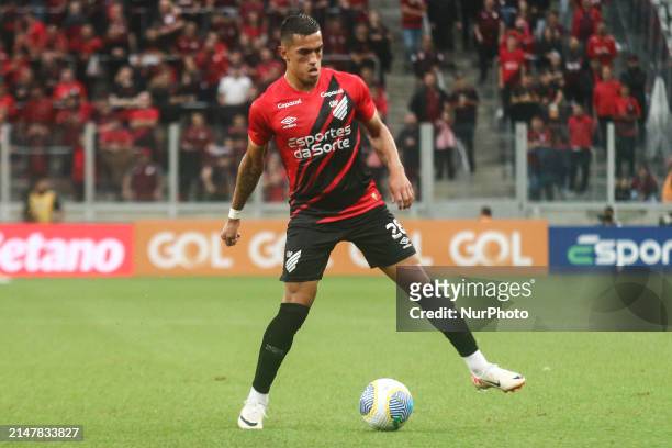 Athletico PR player Cuello is playing during the match against Cuiaba for the Brazilian League Serie A Round 1 at Arena da Baixada in Curitiba,...