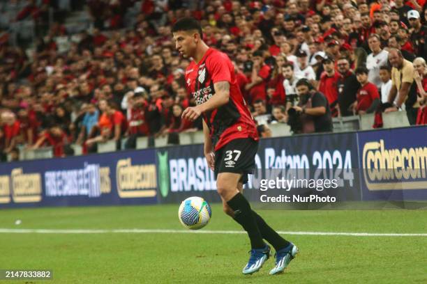 Athletico PR player Esquivel is playing during the match against Cuiaba for the Brazilian League Serie A Round 1 at Ligga Arena Stadium in Curitiba,...