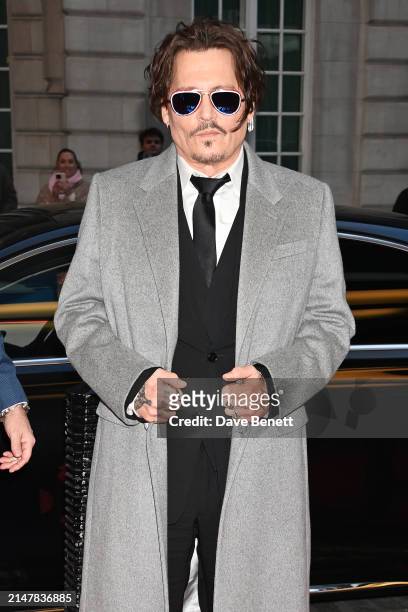Johnny Depp attends the UK Premiere of "Jeanne Du Barry" at The Curzon Mayfair on April 15, 2024 in London, England.