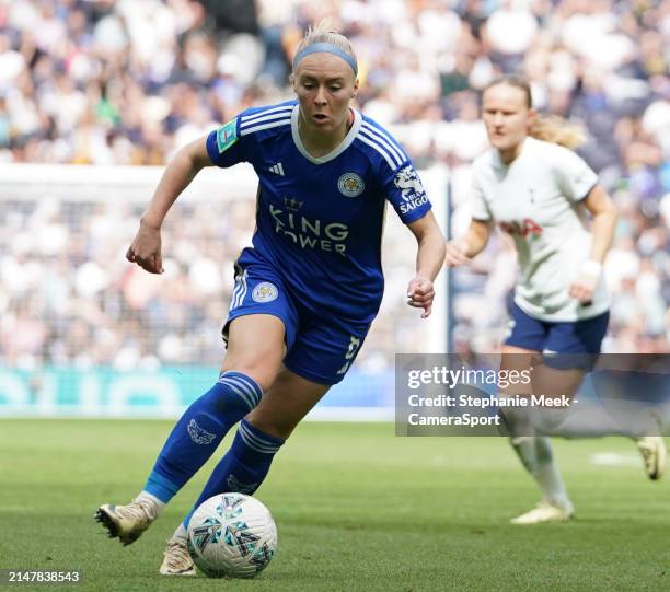 Leicester City Women's Jutta Rantala during Adobe Women's FA Cup Semi Final match between Tottenham Hotspur Women and Leicester City Women at...