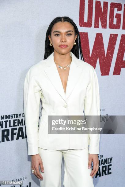Sofia Bryant at the New York premiere of "The Ministry of Ungentlemanly Warfare" held at AMC Lincoln Square on April 15, 2024 in New York City.