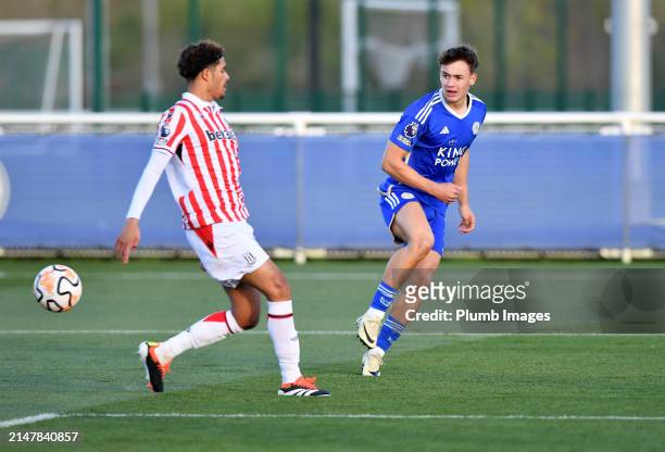 Will Alves of Leicester City during the Leicester City U21 v Stoke City U21: Premier League 2 match at Leicester City Training Ground, Seagrave on...