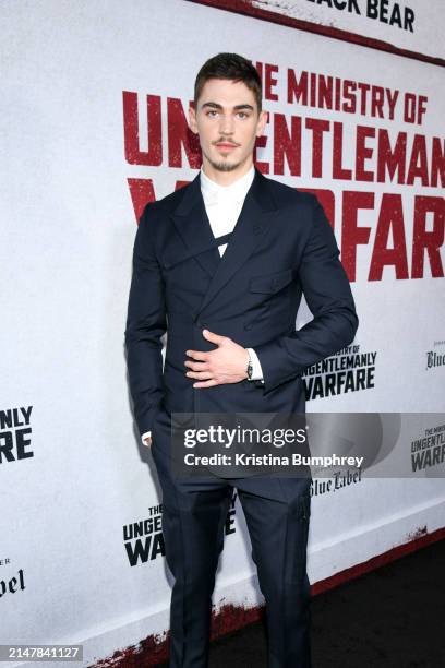 Hero Fiennes Tiffin at the New York premiere of "The Ministry of Ungentlemanly Warfare" held at AMC Lincoln Square on April 15, 2024 in New York City.