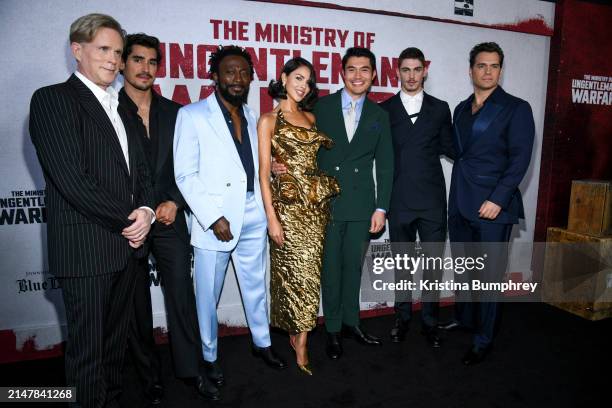 Cary Elwes, Henrique Zaga, Babs Olusanmokun, Eiza González, Henry Golding, Hero Fiennes Tiffin and Henry Cavill at the New York premiere of "The...