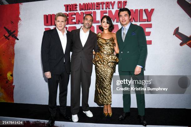 Cary Elwes, Mohammed Al Turki, Eiza González and Henry Golding at the New York premiere of "The Ministry of Ungentlemanly Warfare" held at AMC...