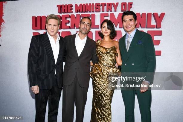 Cary Elwes, Mohammed Al Turki, Eiza González and Henry Golding at the New York premiere of "The Ministry of Ungentlemanly Warfare" held at AMC...