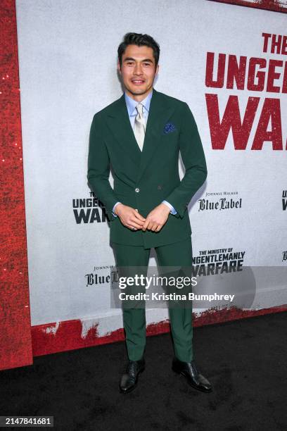 Henry Golding at the New York premiere of "The Ministry of Ungentlemanly Warfare" held at AMC Lincoln Square on April 15, 2024 in New York City.