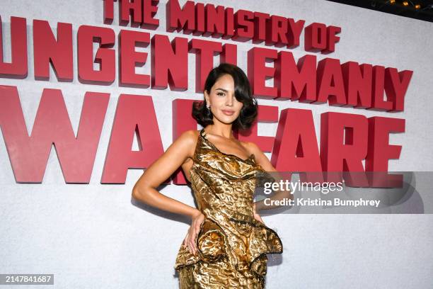 Eiza González at the New York premiere of "The Ministry of Ungentlemanly Warfare" held at AMC Lincoln Square on April 15, 2024 in New York City.