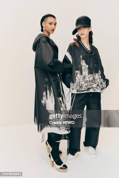 Model backstage at Dior Fall 2024 RTW Show as part of New York Ready to Wear Fashion Week held at the Brooklyn Museum on April 15, 2024 in New York,...