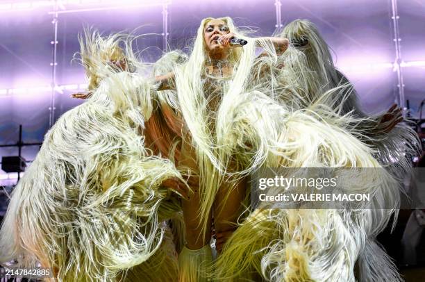 Singer Doja Cat performs during the Coachella Valley Music and Arts Festival in Indio, California, on April 14, 2024.
