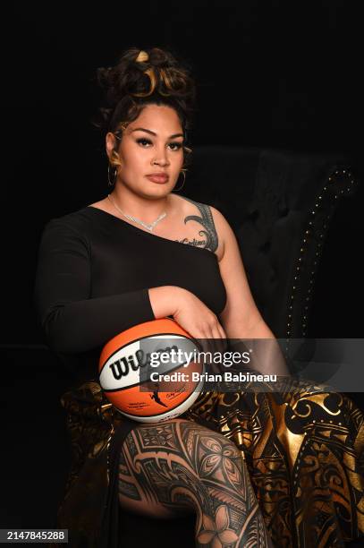 Alissa Pili poses for a portrait after being drafted by Minnesota Lynx during the 2024 WNBA Draft on April 14, 2024 at the Brooklyn Academy of Music...