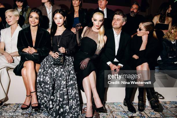 Michelle Williams, Rachel Zegler, Haerin, Anya Taylor-Joy and Rosamund Pike at Dior Pre-Fall 2024 Show held at the Brooklyn Museum on April 15, 2024...