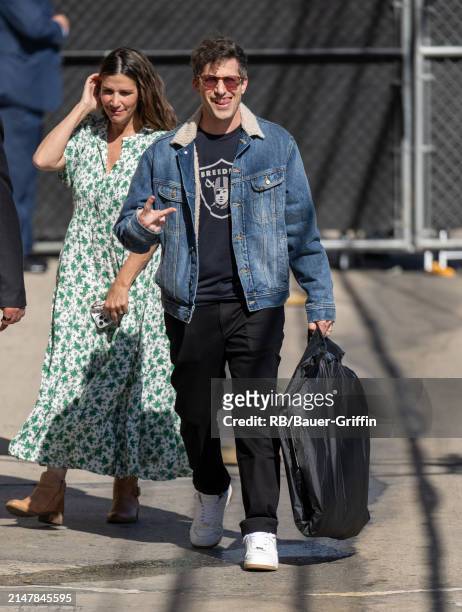 Andy Samberg is seen at "Jimmy Kimmel Live" on April 15, 2024 in Los Angeles, California.