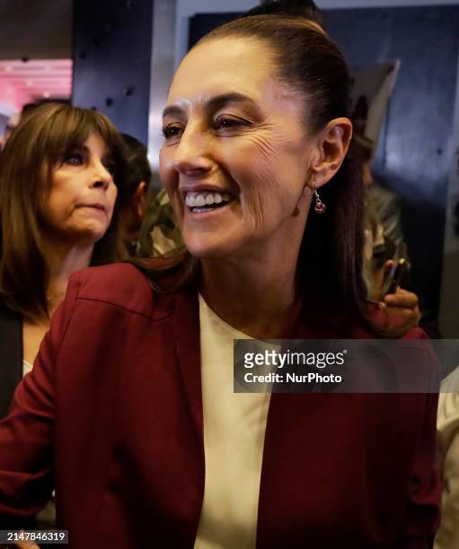 Claudia Sheinbaum, the candidate for the presidency of Mexico from the Together We Will Make History Coalition and the MORENA Party, is meeting with...