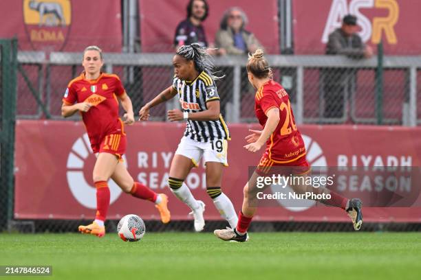 Lindsey Thomas of Juventus F.C. Is playing during Day 22 of the Women's Serie A Playoffs between A.S. Roma Women and Juventus F.C. At the Tre Fontane...