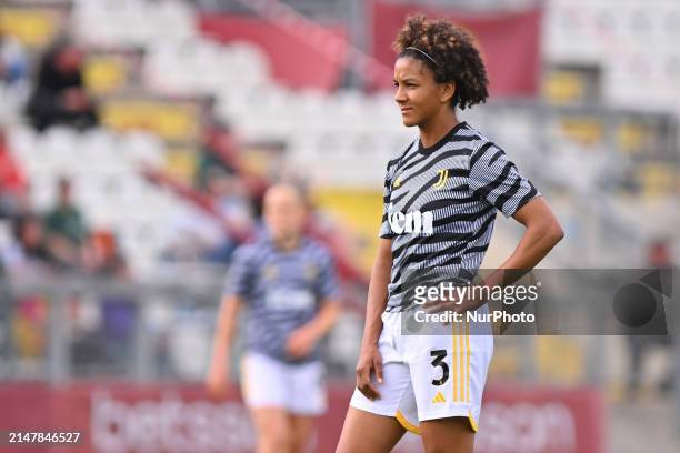 Sara Gama of Juventus F.C. Is playing during Day 22 of the Women's Serie A Playoffs between A.S. Roma Women and Juventus F.C. At the Tre Fontane...