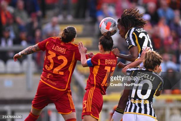 Jennifer Onyi Echegini of Juventus F.C. Is playing during Day 22 of the Women's Serie A Playoffs between A.S. Roma Women and Juventus F.C. At the Tre...