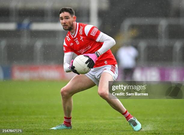 Laois , Ireland - 14 April 2024; Ciaran Downey of Louth during the Leinster GAA Football Senior Championship quarter-final match between Louth and...