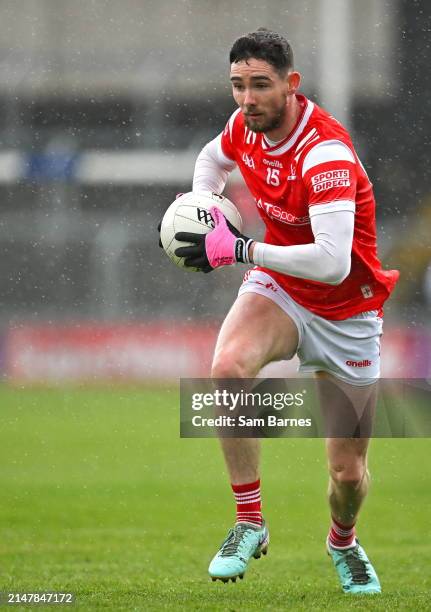 Laois , Ireland - 14 April 2024; Ciaran Downey of Louth during the Leinster GAA Football Senior Championship quarter-final match between Louth and...