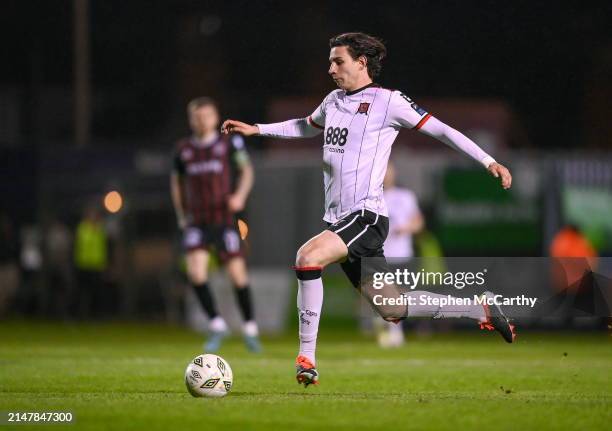 Dublin , Ireland - 15 April 2024; Louie Annesley of Dundalk during the SSE Airtricity Men's Premier Division match between Bohemians and Dundalk at...