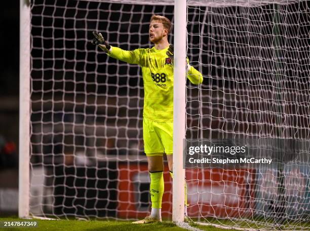 Dublin , Ireland - 15 April 2024; Dundalk goalkeeper George Shelvey during the SSE Airtricity Men's Premier Division match between Bohemians and...