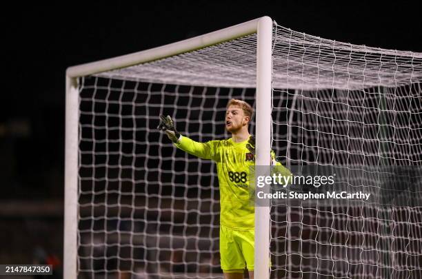 Dublin , Ireland - 15 April 2024; Dundalk goalkeeper George Shelvey during the SSE Airtricity Men's Premier Division match between Bohemians and...