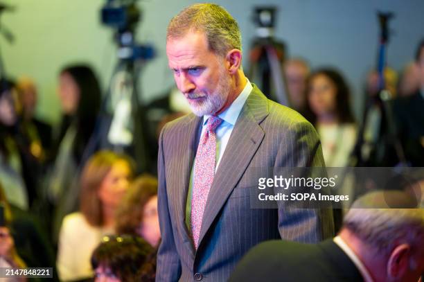 The Spanish King Felipe VI seen at the inauguration day of the 4th edition of Wake Up, Spain!, an Economic Forum organized by the newspaper El...