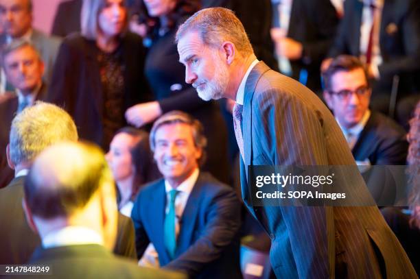 The Spanish King Felipe VI seen at the inauguration day of the 4th edition of Wake Up, Spain!, an Economic Forum organized by the newspaper El...