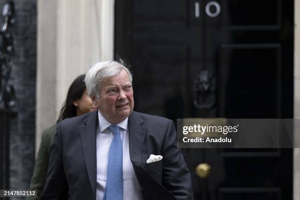 Lord Privy Seal and Leader of the House of Lords Lord True leaves the 10 Downing Street after the weekly Cabinet meeting in London, United Kingdom on...