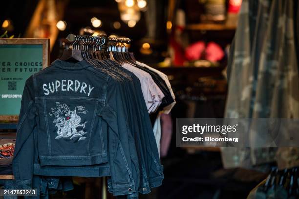 Denim jackets for sale at a SuperDry Plc store on Oxford Street in central London, UK, on Tuesday, April 16, 2024. Superdry Plc plans to quit the...