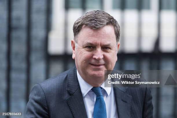 Secretary of State for Work and Pensions Mel Stride leaves 10 Downing Street after attending the weekly Cabinet meeting in London, United Kingdom on...