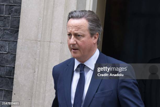 Secretary of State for Foreign, Commonwealth and Development Affairs, David Cameron leaves Downing Street after attending the weekly cabinet meeting...