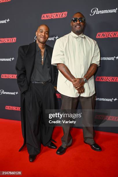 Scott Mescudi aka Kid Cudi and Idris Elba at the world premiere of "Knuckles" held at Odeon Luxe Leicester Square on April 16, 2024 in London,...