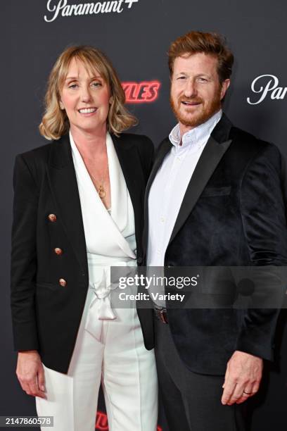 Samantha Waite and guest at the world premiere of "Knuckles" held at Odeon Luxe Leicester Square on April 16, 2024 in London, England.