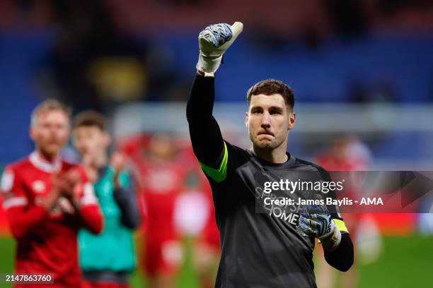 Marko Marosi of Shrewsbury Town reacts at full time during the Sky Bet League One match between Bolton Wanderers and Shrewsbury Town at University of...