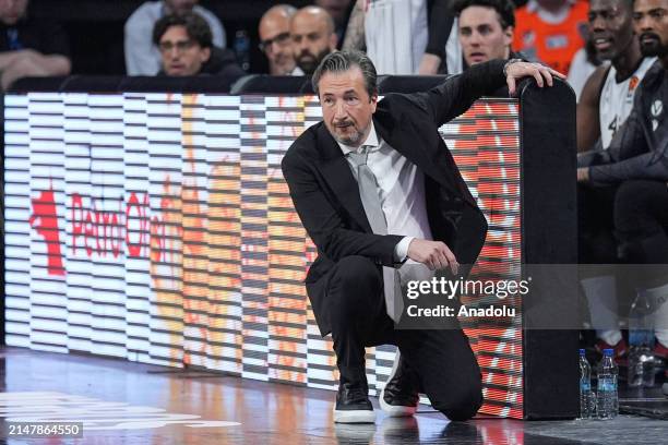 Luca Banchi, Head coach of Virtus Segafredo Bologna follows the Turkish Airlines Euroleague play-in match between Anadolu Efes and Virtus Segafredo...