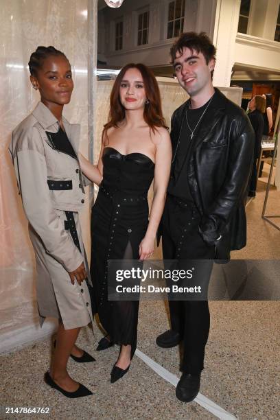 Letitia Wright, Olivia Cooke and Lennon Gallagher attend the rokh H&M collaboration event at Dover Street Market on April 16, 2024 in London, England.