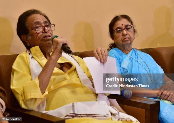 Pandit Hridaynath Mangeshkar, Usha Mangeshkar and Adinath Mangeshkar to make a very important announcement of this year's winners of Lata Mangeshkar...