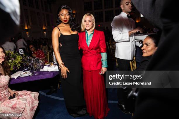 Megan Thee Stallion and Patricia Arquette at Planned Parenthood Gala held at Cipriani South Street on April 16, 2024 in New York, New York.