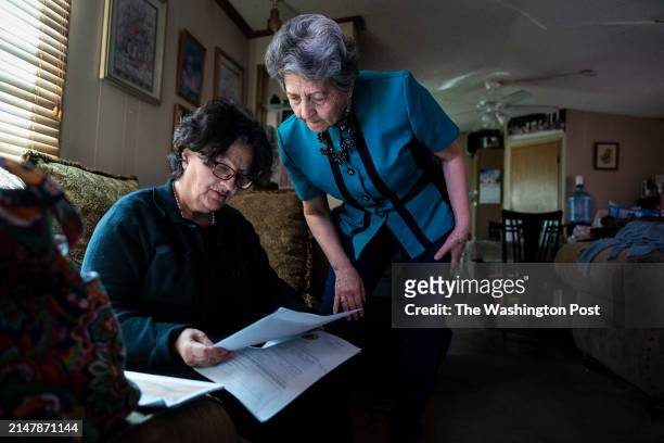 Sunland Park, NM Rosana Monge and Isabel Santos talk about Camino Real Regional Utility Authority and decades of water issues at Santos's home in...