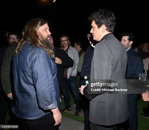 Chris Stapleton and John Mayer at the John Mayer: Beneath The Crystal Sky event in celebration of the Audemars Piguet Royal Oak Perpetual Calendar...