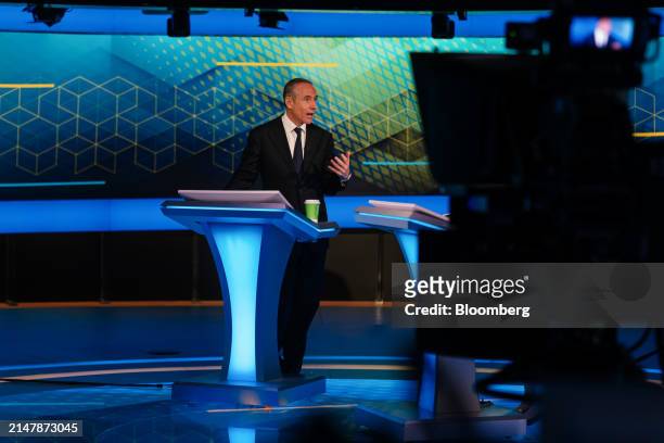 Matteo Del Fante, chief executive officer of Poste Italiane SpA, during a Bloomberg Television interview in London, UK, on Wednesday, April 17, 2024....